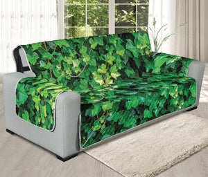 Green Ivy Wall Print Oversized Sofa Protector