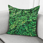 Green Ivy Wall Print Pillow Cover