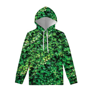 Green Ivy Wall Print Pullover Hoodie