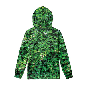 Green Ivy Wall Print Pullover Hoodie