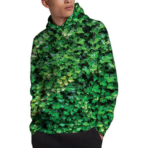 Green Ivy Wall Print Pullover Hoodie
