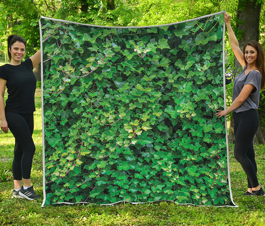 Green Ivy Wall Print Quilt