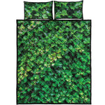 Green Ivy Wall Print Quilt Bed Set