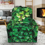 Green Ivy Wall Print Recliner Slipcover