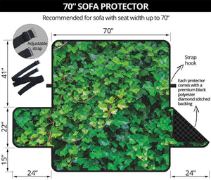 Green Ivy Wall Print Sofa Protector