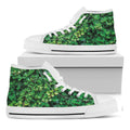 Green Ivy Wall Print White High Top Sneakers
