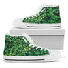 Green Ivy Wall Print White High Top Shoes