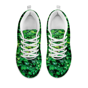 Green Ivy Wall Print White Sneakers