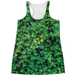 Green Ivy Wall Print Women's Racerback Tank Top