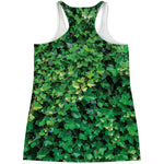 Green Ivy Wall Print Women's Racerback Tank Top