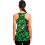 Green Ivy Wall Print Women's Racerback Tank Top