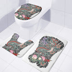 Green Japanese Dragon Tattoo Print 3 Piece Bath Mat Set