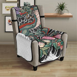 Green Japanese Dragon Tattoo Print Armchair Protector