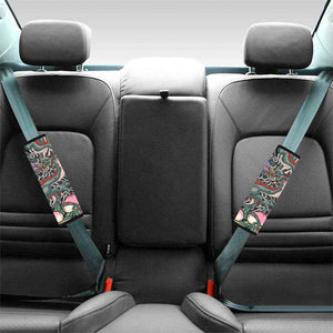 Green Japanese Dragon Tattoo Print Car Seat Belt Covers