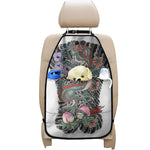 Green Japanese Dragon Tattoo Print Car Seat Organizers