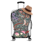 Green Japanese Dragon Tattoo Print Luggage Cover