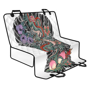 Green Japanese Dragon Tattoo Print Pet Car Back Seat Cover