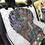 Green Japanese Dragon Tattoo Print Pet Car Back Seat Cover