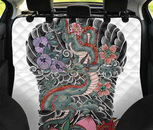 Green Japanese Dragon Tattoo Print Pet Car Back Seat Cover