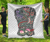 Green Japanese Dragon Tattoo Print Quilt