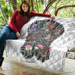 Green Japanese Dragon Tattoo Print Quilt