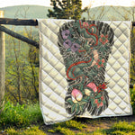 Green Japanese Dragon Tattoo Print Quilt