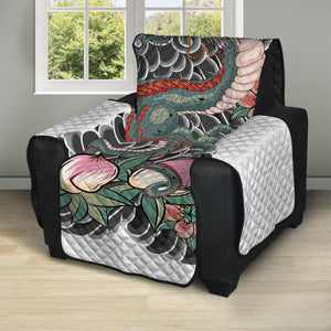 Green Japanese Dragon Tattoo Print Recliner Protector