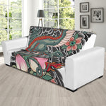 Green Japanese Dragon Tattoo Print Sofa Slipcover