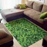 Green Leaf Print Area Rug