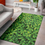 Green Leaf Print Area Rug