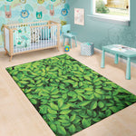 Green Leaf Print Area Rug