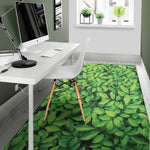 Green Leaf Print Area Rug