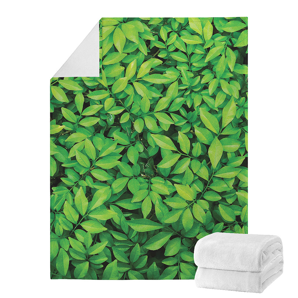 Green Leaf Print Blanket