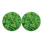 Green Leaf Print Car Coasters