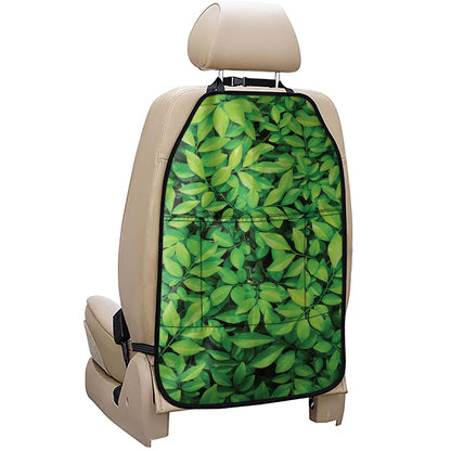 Green Leaf Print Car Seat Organizers