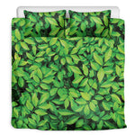 Green Leaf Print Duvet Cover Bedding Set