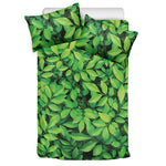 Green Leaf Print Duvet Cover Bedding Set