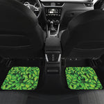 Green Leaf Print Front and Back Car Floor Mats