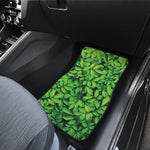 Green Leaf Print Front and Back Car Floor Mats