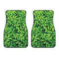Green Leaf Print Front Car Floor Mats
