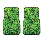 Green Leaf Print Front Car Floor Mats