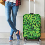 Green Leaf Print Luggage Cover