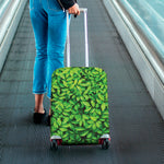 Green Leaf Print Luggage Cover