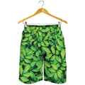 Green Leaf Print Men's Shorts