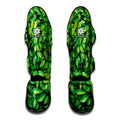 Green Leaf Print Muay Thai Shin Guards
