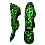 Green Leaf Print Muay Thai Shin Guard