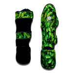 Green Leaf Print Muay Thai Shin Guard