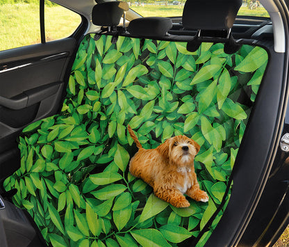 Green Leaf Print Pet Car Back Seat Cover