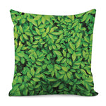 Green Leaf Print Pillow Cover