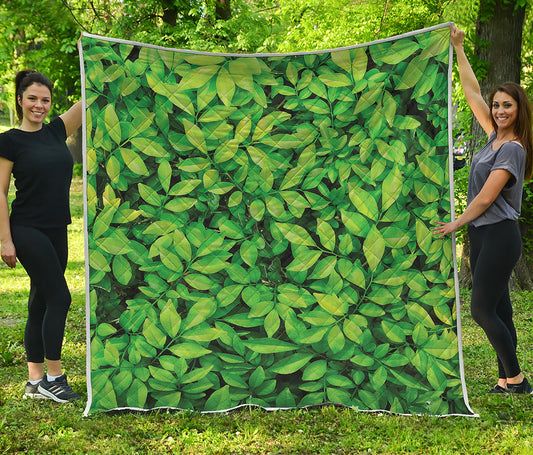 Green Leaf Print Quilt
